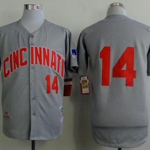 Mitchell And Ness 1969 Reds #14 Pete Rose Grey Throwback Stitched Jersey