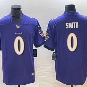 Baltimore Ravens #0 Roquan Smith Purple Vapor Untouchable Limited Stitched Jersey