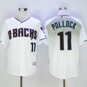 Diamondbacks #11 A. J. Pollock White Capri New Cool Base Stitched Jersey