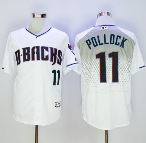 Diamondbacks #11 A. J. Pollock White Capri New Cool Base Stitched Jersey