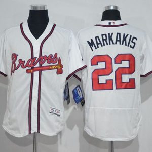 Braves #22 Nick Markakis White Flexbase Authentic Collection Stitched Jersey