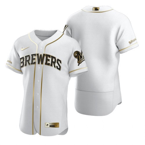 Milwaukee Brewers 2020 White Golden Blank Stitched Jersey