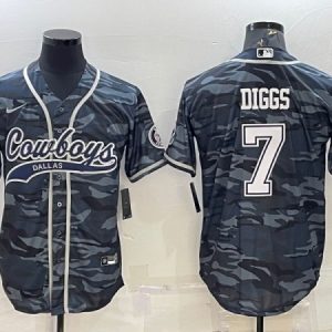 Dallas Cowboys #7 Trevon Diggs Gray Camo With Patch Cool Base Stitched Jersey