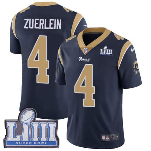 Los Angeles Rams #4 Greg Zuerlein Navy Blue Super Bowl LIII Vapor Untouchable Limited Stitched Jersey
