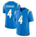 Los Angeles Chargers #4 Gus Edwards Light Blue Vapor Limited Stitched Jersey