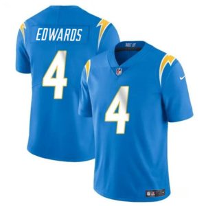 Los Angeles Chargers #4 Gus Edwards Light Blue Vapor Limited Stitched Jersey
