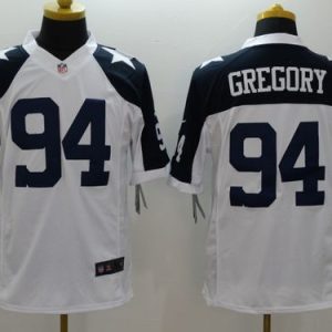 Cowboys #94 Randy Gregory White Thanksgiving Throwback Stitched Limited Nike Jersey