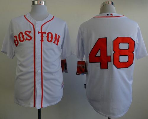 Red Sox #48 Pablo Sandoval White Cool Base Stitched Jersey