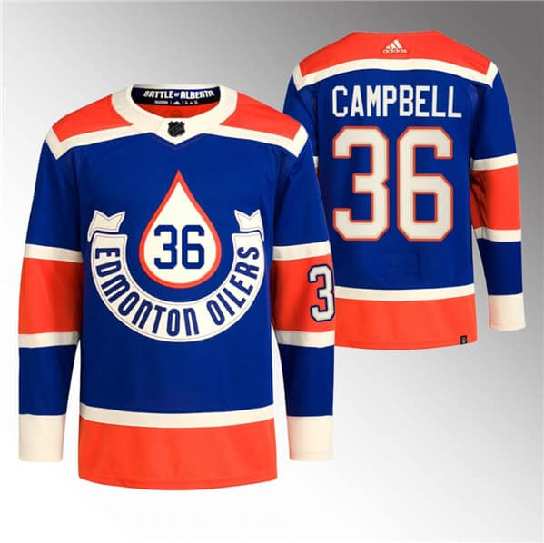 Edmonton Oilers #36 Jack Campbell 2023 Royal Heritage Classic Primegreen Stitched Jersey