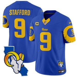 Los Angeles Rams #9 Matthew Stafford Royal 2025 4-Star C Patch F.U.S.E. V2 Limited Stitched Jersey