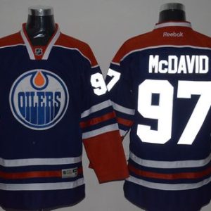 Oilers #97 Connor McDavid Light Blue Reflective Version Stitched Jersey
