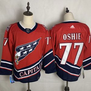 Washington Capitals #77 T.J. Oshie 2021 Red Reverse Retro Stitched Jersey