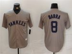 New York Yankees #8 Barra Gray Cool Base Stitched Jersey