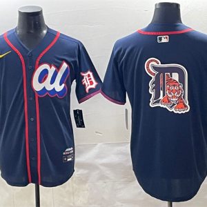 American League Detroit Tigers Team Big Logo Navy 2025 All-Star Edition Limited Stitched Jersey