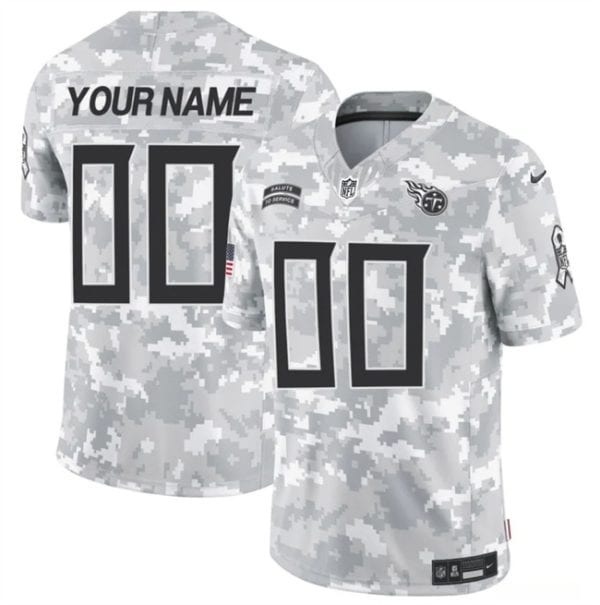 Tennessee Titans Custom Arctic Camo 2024 F.U.S.E. Salute To Service Limited Stitched Jersey