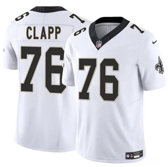 New Orleans Saints #76 Will Clapp White 2025 F.U.S.E. Vapor Limited Stitched Jersey