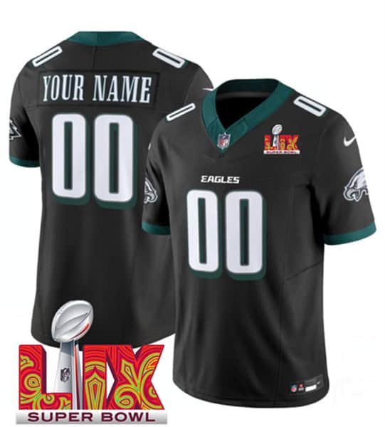 Philadelphia Eagles Custom Black F.U.S.E. 2025 Super Bowl LIX Patch Vapor Untouchable Limited Stitched Jersey