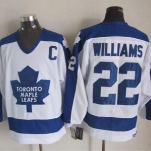 Maple Leafs #22 Tiger Williams White Blue CCM Throwback Stitched Jersey