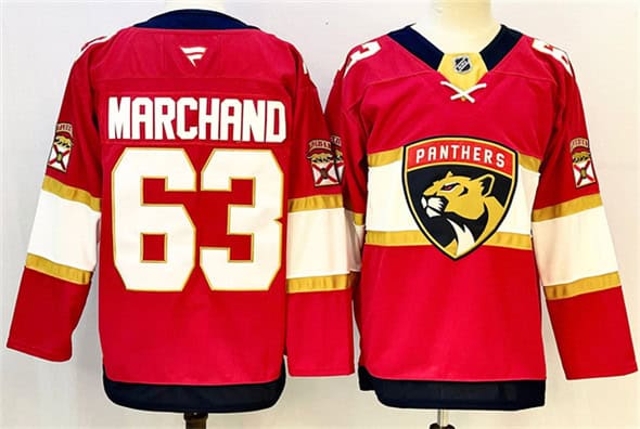 Florida Panthers #63 Brad Marchand Red 2024-25 Home Stitched Jersey