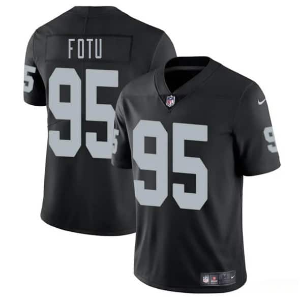 Las Vegas Raiders #95 Leki Fotu Black 2025 Vapor Stitched Jersey