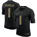 Miami Dolphins #1 Tua Tagovailoa 2020 Black Camo Salute To Service Limited Stitched Jersey