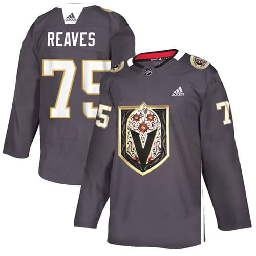 Vegas Golden Knights #75 Ryan Reaves Grey Latino Heritage Night Stitched Jersey