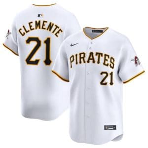 Pittsburgh Pirates #21 Roberto Clemente White Home Limited Stitched Jersey