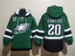 Philadelphia Eagles #20 Brian Dawkins Green Ageless Must-Have Lace-Up Pullover Hoodie