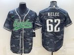 Philadelphia Eagles #62 Jason Kelce Gray Camo With Patch Cool Base Stitched Jersey