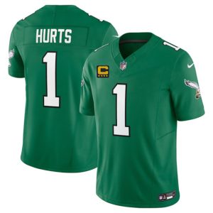 Philadelphia Eagles #1 Jalen Jurts Kelly Green 2025 F.U.S.E. With 4-Star C Patch Vapor Untouchable Limited Stitched Jersey