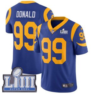 Los Angeles Rams #99 Aaron Donald Royal Blue Super Bowl LIII Vapor Untouchable Limited Stitched Jersey