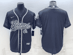 Los Angeles Rams Blank Black Reflective With Patch Cool Base Stitched Baseball Jersey