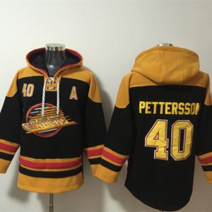 Vancouver Canucks #40 Elias Pettersson Green Ageless Must-Have Lace-Up Pullover Hoodie