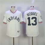 Cleveland Indians #13 Omar Vizquel White Pullover Cool Base Stitched Jersey