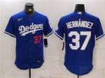 Los Angeles Dodgers #37 Teoscar Hern¨¢ndez Blue Flex Base Stitched Jersey