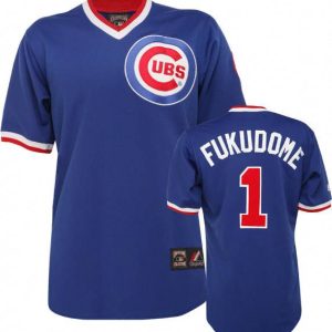 Mitchell And Ness Cubs #1 Kosuke Fukudome Stitched Blue Throwback Jersey