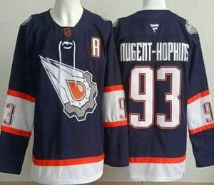 Edmonton Oilers #93 Ryan Nugent Hopkins Navy Alternate Authentic Jersey