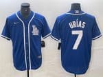 Los Angeles Dodgers #7 Julio Ur¨ªas Blue Cool Base Stitched Jersey