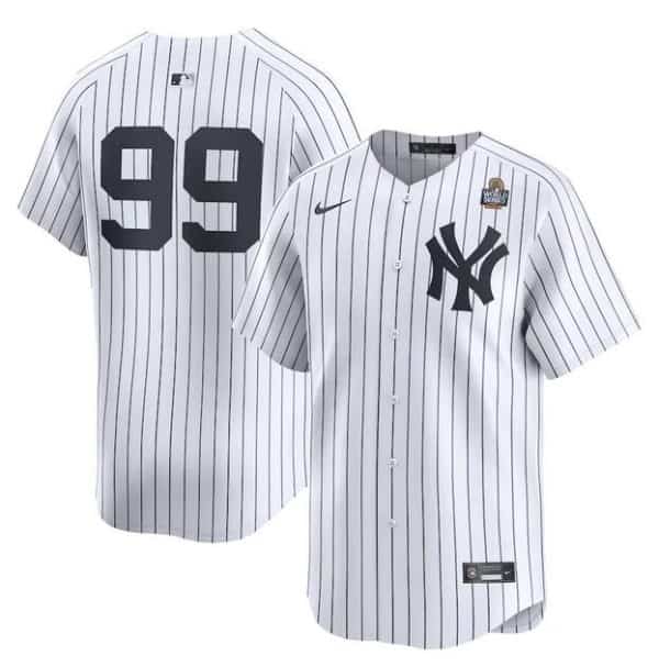 New York Yankees #99 Aaron Judge White 2024 World Series Home Limited Stitched Jersey