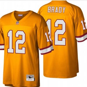 Tampa Bay Buccaneers #12 Tom Brady Orange Stitched Jersey