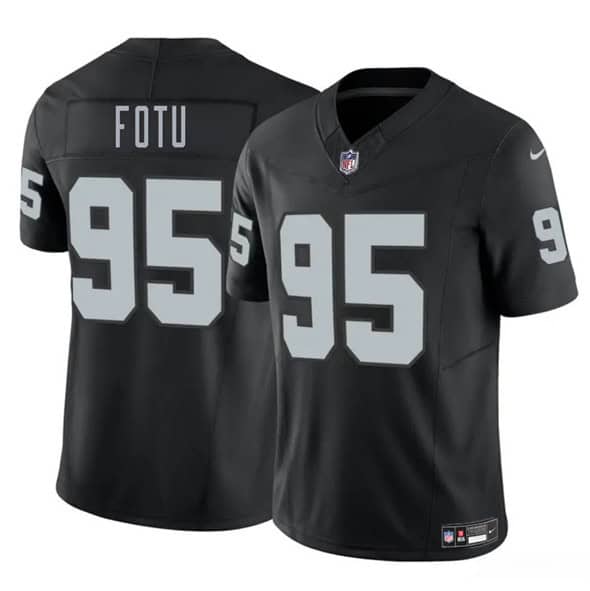 Las Vegas Raiders #95 Leki Fotu Black 2025 F.U.S.E. Vapor Stitched Jersey
