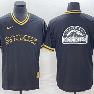 Colorado Rockies Black Team Big Logo Stitched Jersey