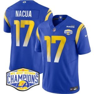 Los Angeles Rams #17 Puka Nacua Blue 2024 NFC West Champions F.U.S.E. Vapor Untouchable Stitched Jersey