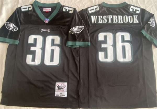 Philadelphia Eagles #36 Brian Westbrook Black Throwback Stitched Jersey