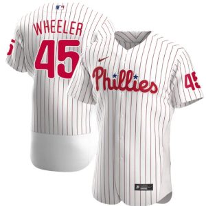 Philadelphia Phillies White#45 Zack Wheeler Flex Base Stitched Jersey