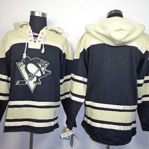 Penguins Blank Black Sawyer Hooded Sweatshirt Stitched Jersey