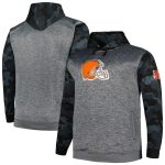 Cleveland Browns Heather Charcoal Big Tall Camo Pullover Hoodie