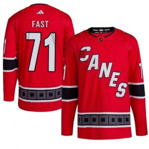 Carolina Hurricanes #71 Jesper Fast 2022 23 Reverse Retro Red Stitched Jersey