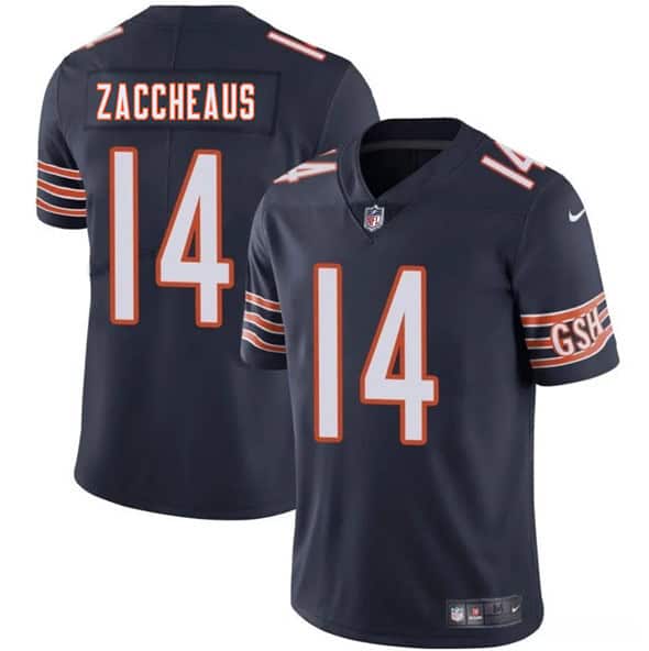 Chicago Bears #14 Olamide Zaccheaus Navy 2025 Vapor Stitched Jersey