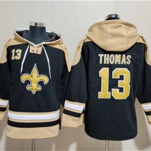 New Orleans Saints #13 Michael Thomas Black Ageless Must-Have Lace-Up Pullover Hoodie